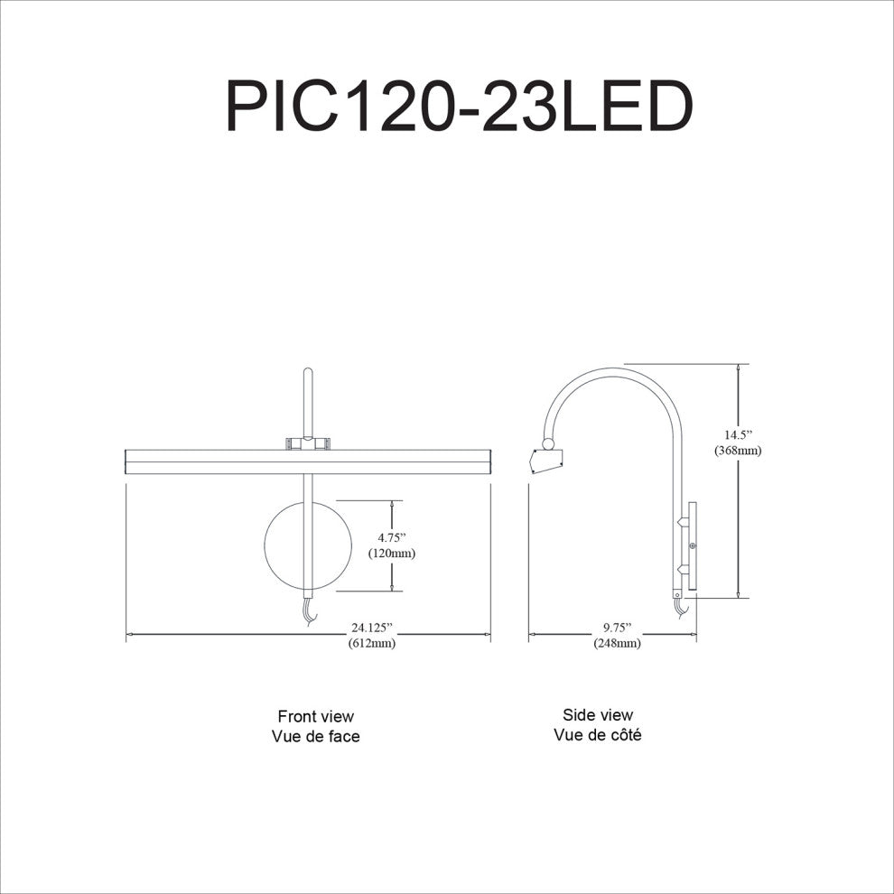 30W Picture Light, Polished Chrome