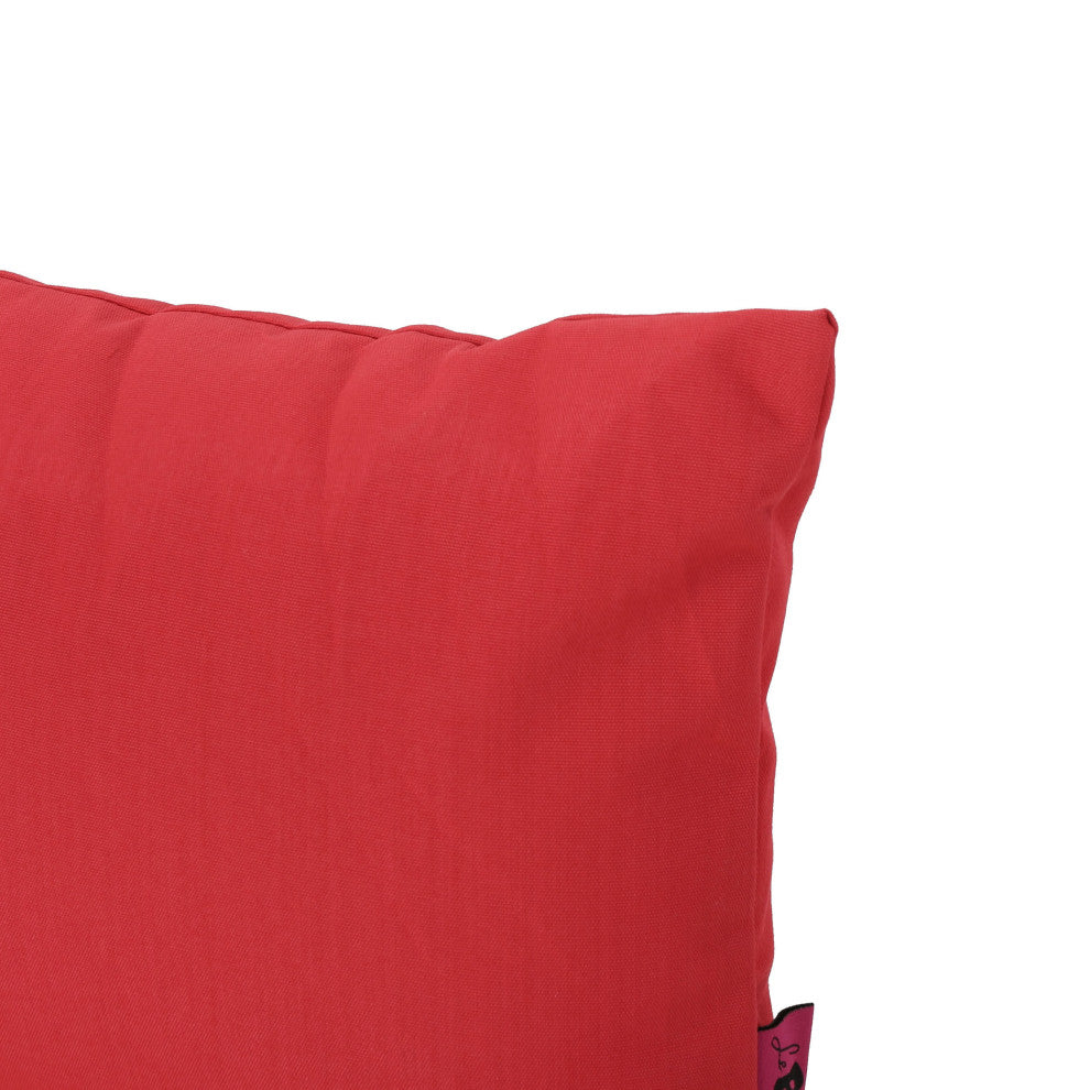 GDF Studio Coronado Outdoor Water Resistant Rectangular Throw Pillow, Red, Set o