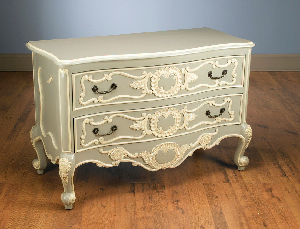 Sage Green and Cream 2-Drawer Chest