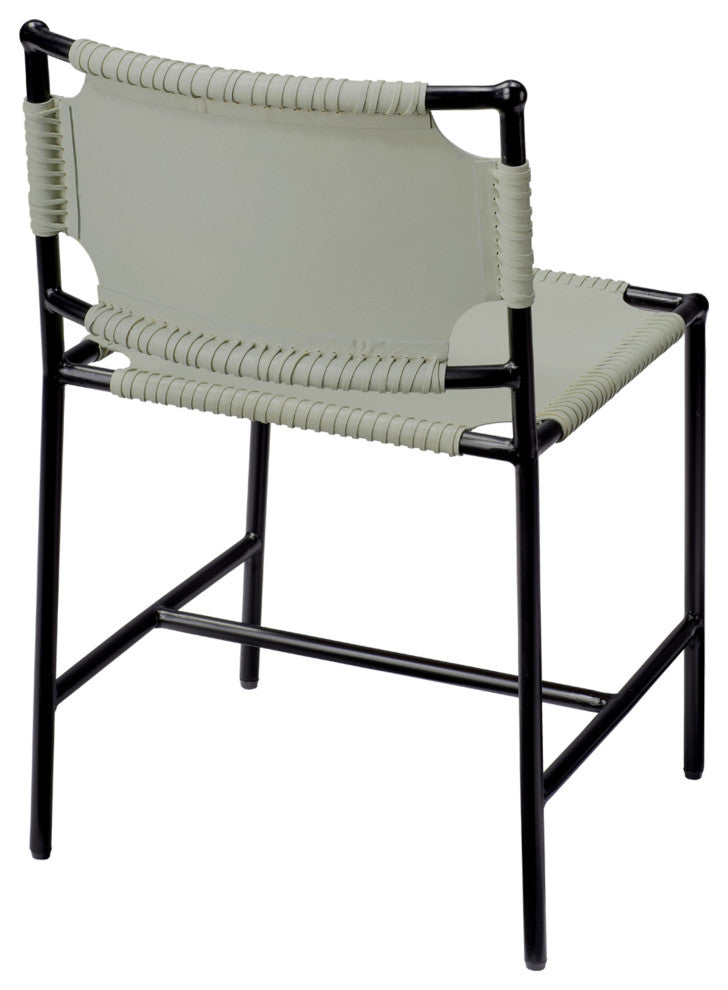 Asher Leather Dining Chair, Grey