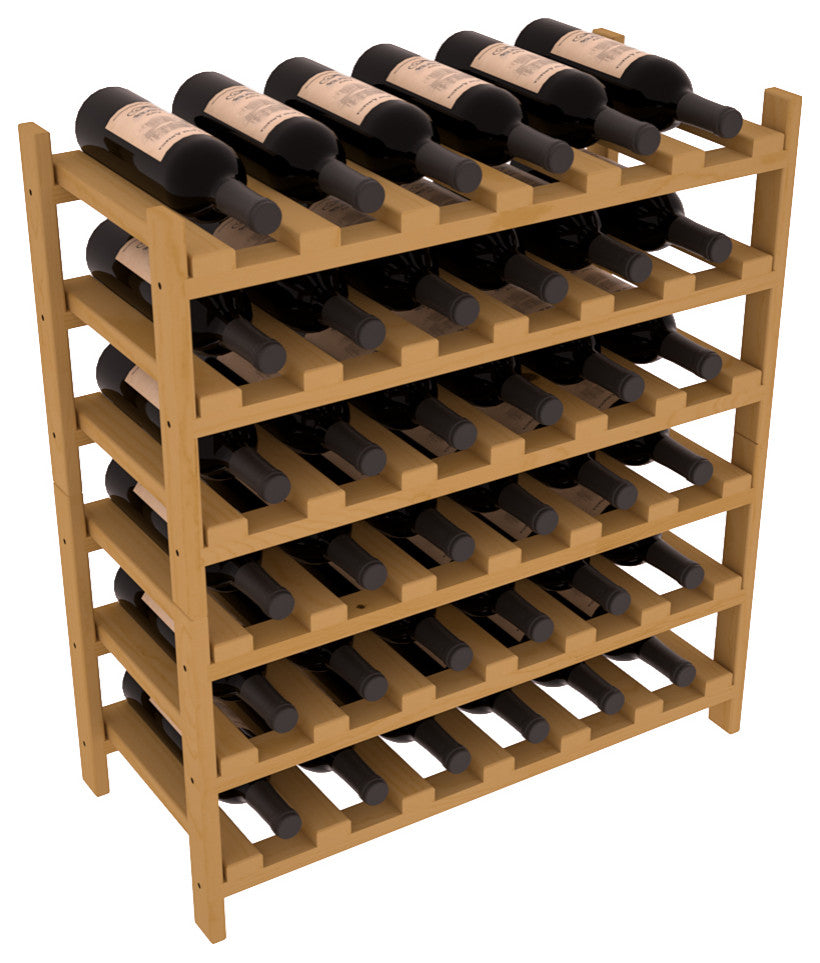 36-Bottle Stackable Wine Rack, Ponderosa Pine, Oak