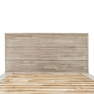 Gia Acacia Wood Panel Bed, Light Brown, King