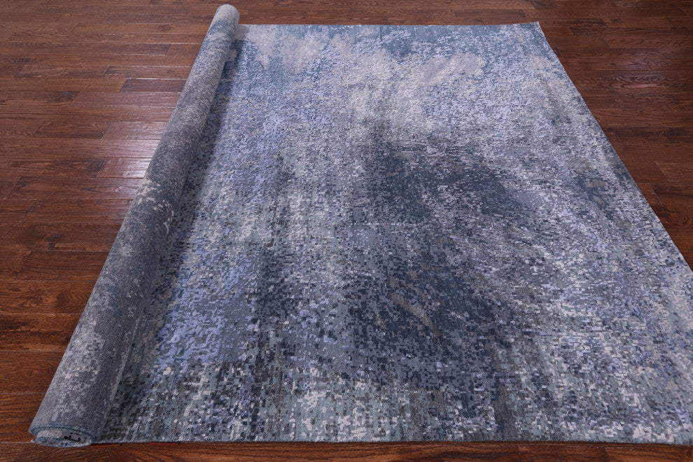 Wool and Silk Abstract Handmade Rug 7' 11" X 10' 1" Q11609