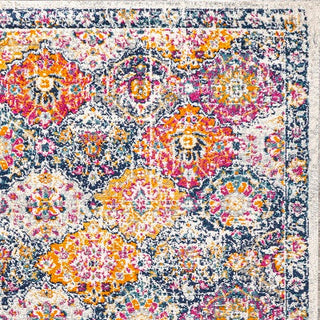 Modern Persian Boho Vintage Trellis Ivory/Navy/Multi 2'x8' Runner Rug
