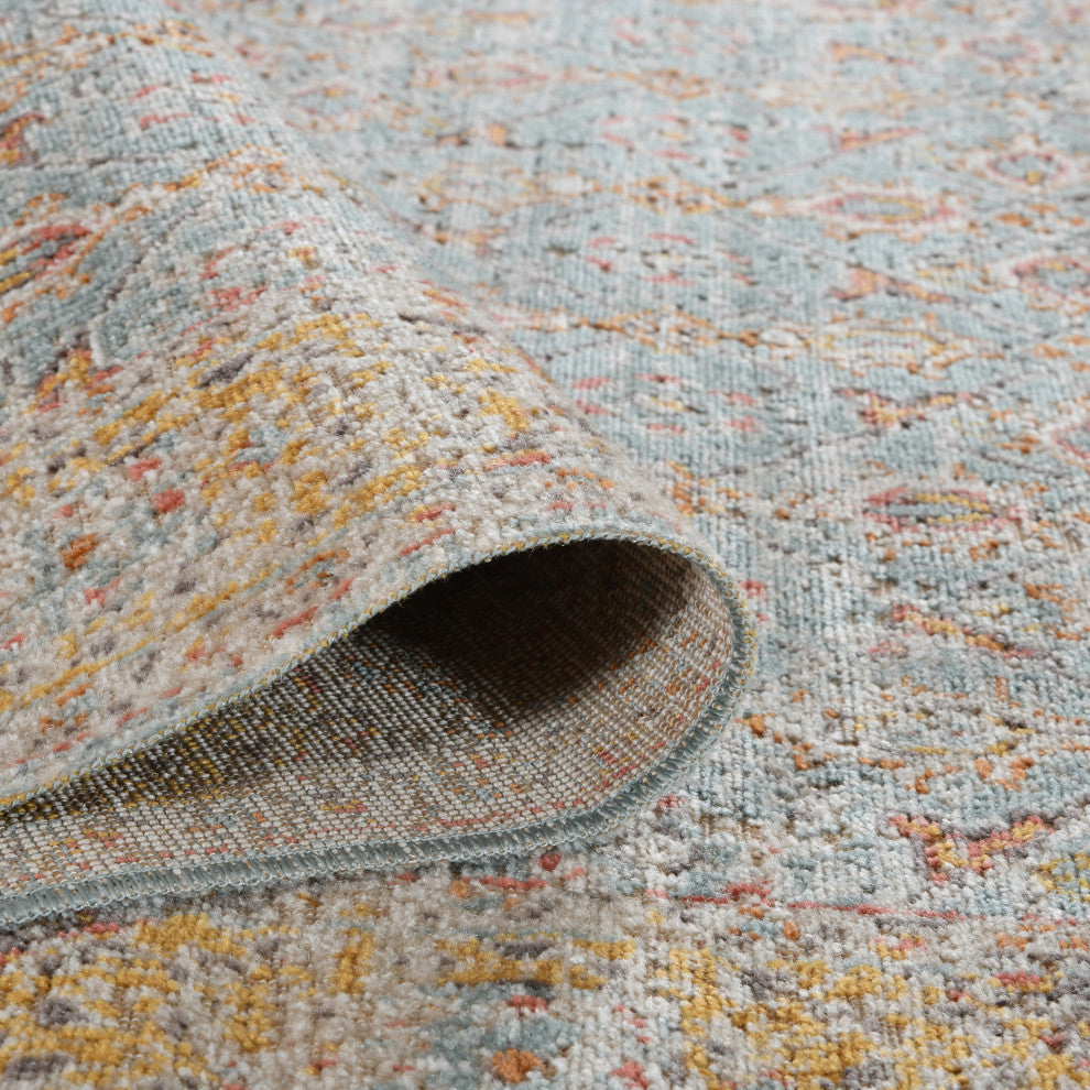 Ethnicia Watton Vintage Teal Area Rug, 2'7"x7'6"