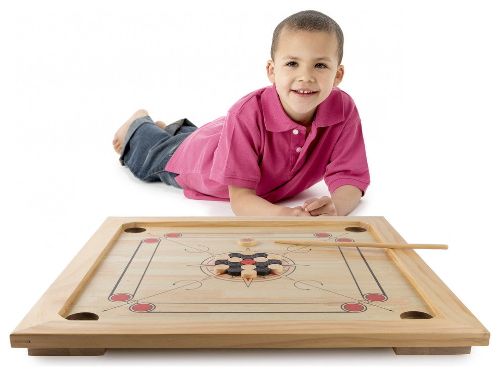 Carrom Board Game Classic Strike and Pocket Table Game by Hey! Play!