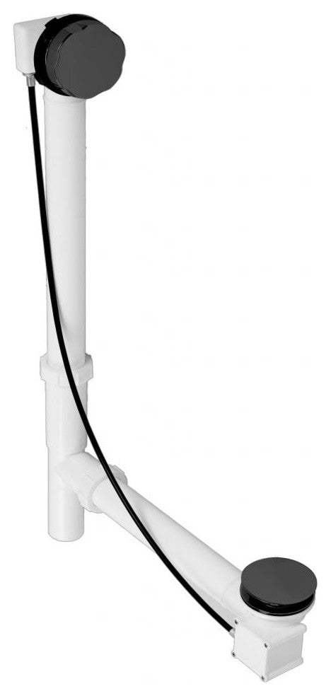 Tubular 35" Cable Drive Bath Waste In Powder Coated Flat Black