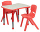 Roseto FFIF49085 Three Piece Plastic Framed Classroom Set - Red