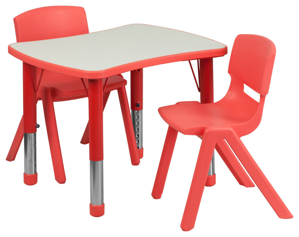 Roseto FFIF49085 Three Piece Plastic Framed Classroom Set - Red