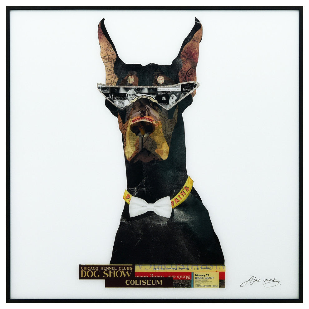 "Doberman Pinscher"  Printed Wall Art Framed With Black Anodized Aluminum