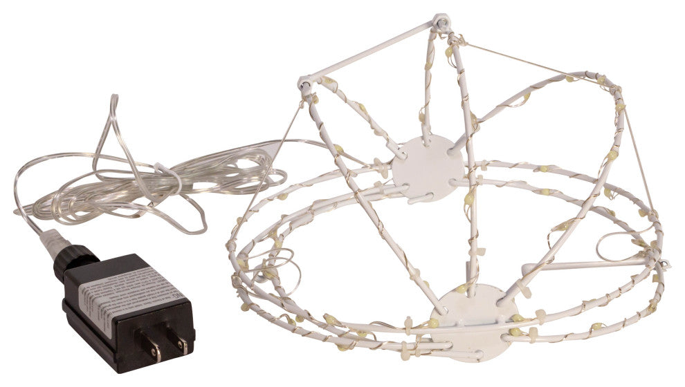 Kurt Adler 12" Cool White Superbright LED Clear Wire Foldable Metal Sphere