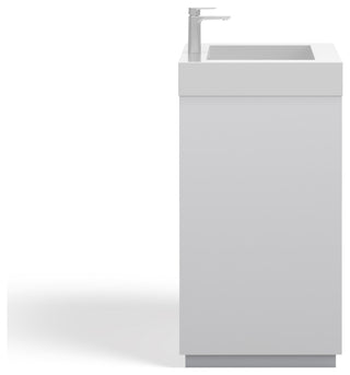 Boutique Bath Vanity, High Gloss White, 24", Single Sink, Freestanding
