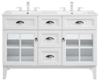 Isle 48" Double Bathroom Vanity Cabinet White White