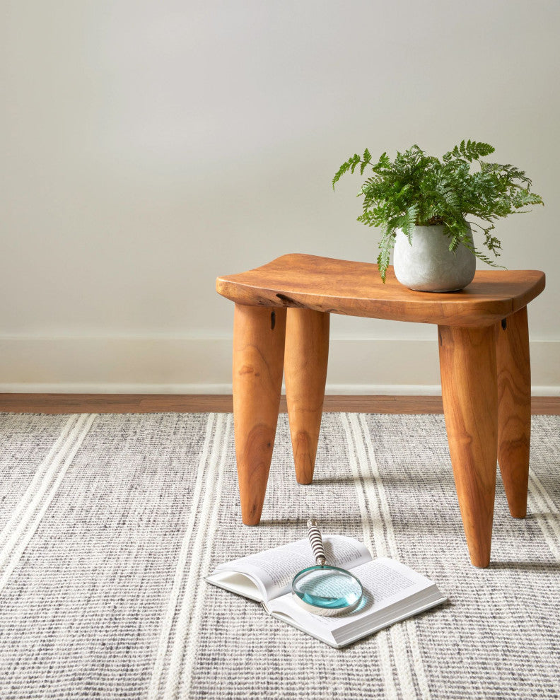 Dash & Albert Malta Grey Handwoven Wool Rug, Grey, 6' x 9'