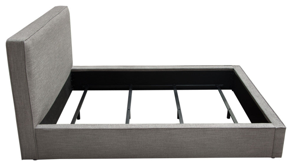 Cloud 43" Low Profile Queen Bed, Gray Fabric