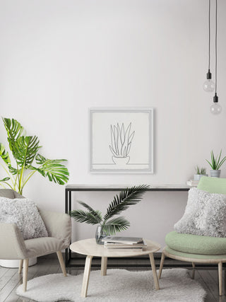 "Succulent Line" Framed Painting Print, 12x12