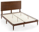 Adjustable Wood Platform Bed Frame with Elegant Headboard, King