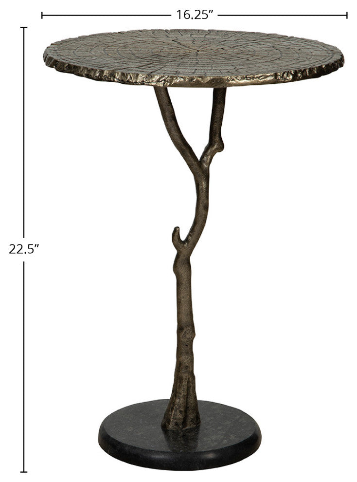 Twigs Aluminum End Table, Deep Gray