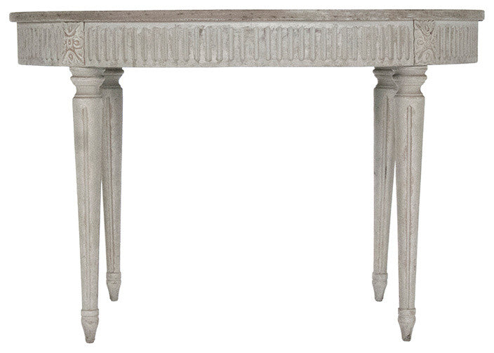 Martel Dining Table, Weathered Top, Distressed Gray Base