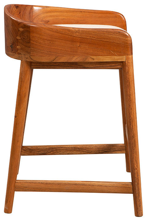 Saddle 34" Tall Counter Stool, Brown