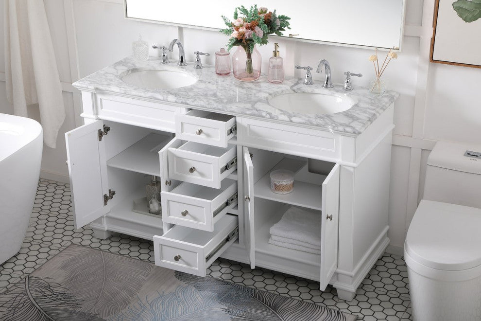Home Living 60" Double Bathroom Vanity Set, White