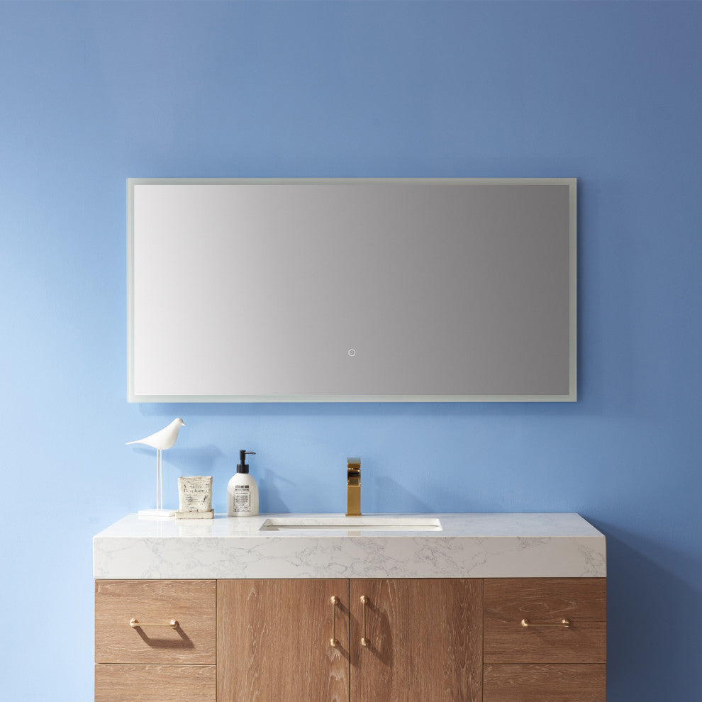 Rectangle Illuminated Bathroom/Vanity Wall Mirror, 48 Inch