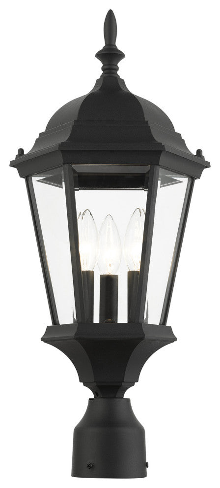 Textured Black Traditional, Historical, Outdoor Post Top Lantern