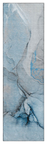 Premium Machine Washable Mayfield AMF506 Blue 2'3" x 7'6" Runner Rug