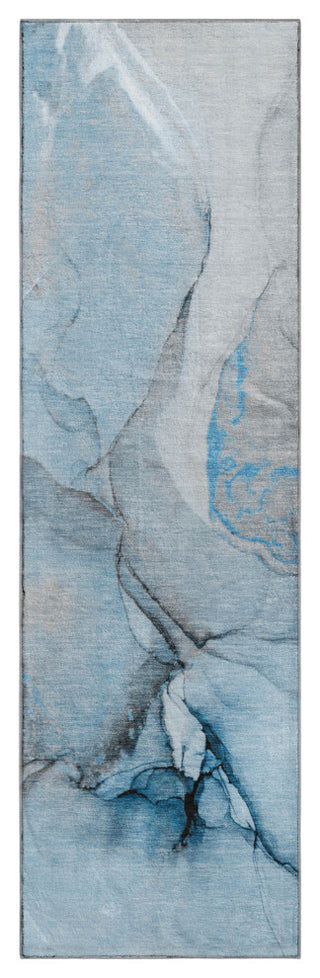 Premium Machine Washable Mayfield AMF506 Blue 2'3" x 7'6" Runner Rug