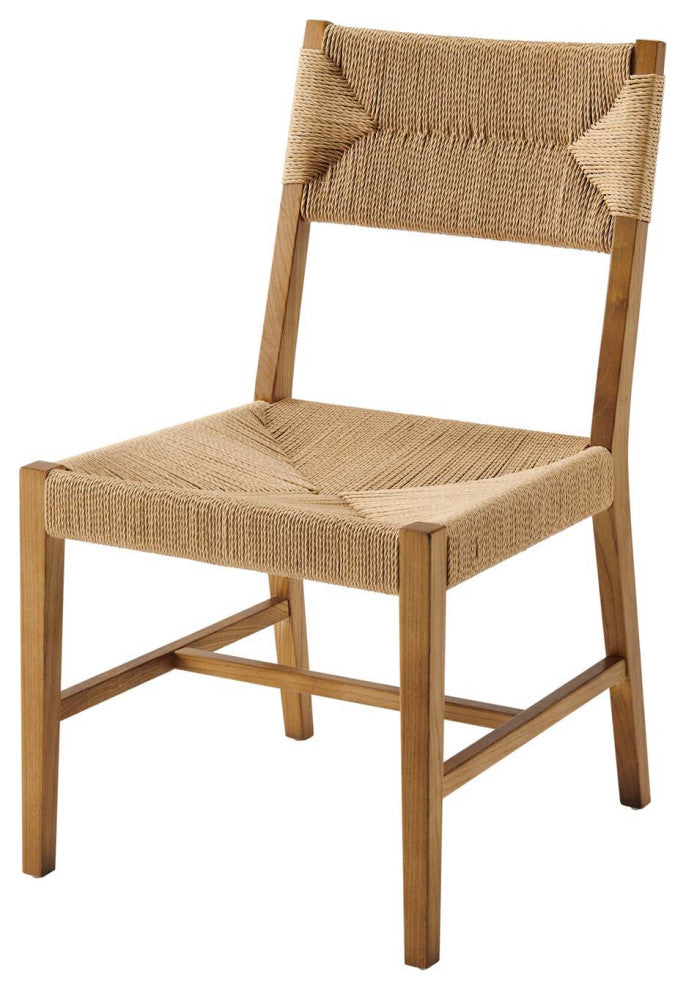Side Dining Chair, Natural, Wood, Modern, Kitchen Bistro Restaurant Hospitality