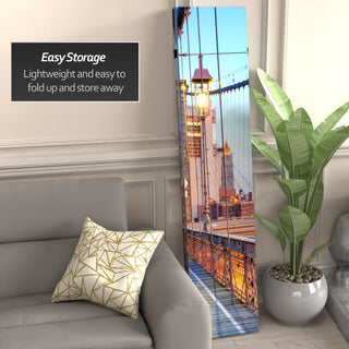 6' Tall Double Sided Vibrant New York Bridge Canvas Room Divider