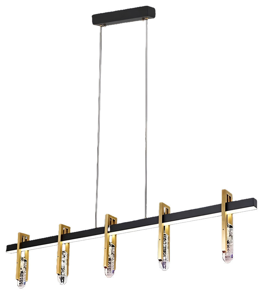 Finale Ligure | Postmodern Copper Crystal Pendant Lamp, 5 Lights
