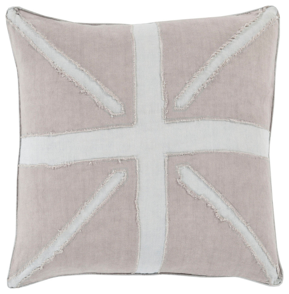 Surya Manchester Medium Gray Pillow Cover 22"H X 22"W