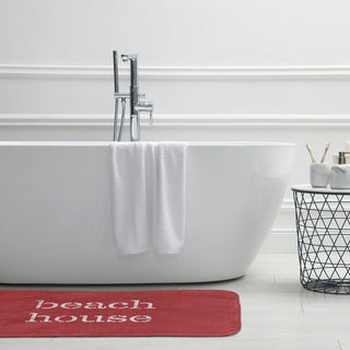 24" x 17" Beach House  Bathmat, Ligonberry Red