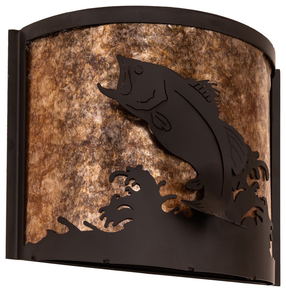 11 Wide Leaping Bass Wall Sconce