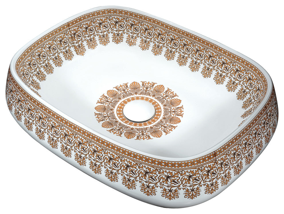 Byzantian Series Ceramic Vessel Sink, Byzantine Mosaic Finish