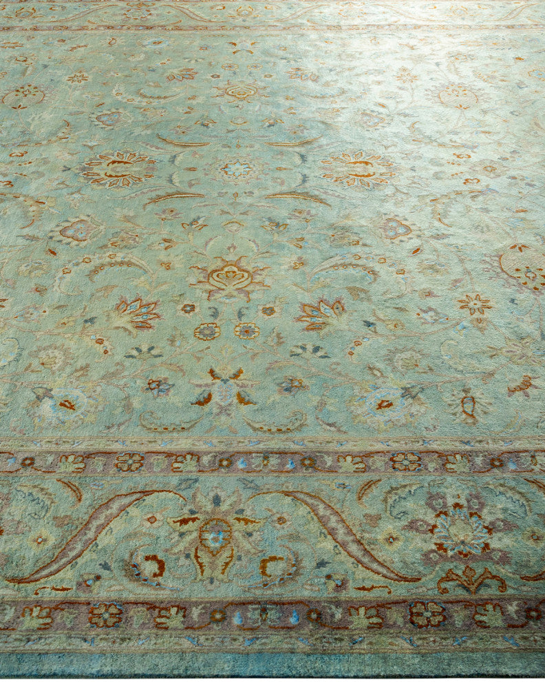 Fine Vibrance, One-of-a-Kind Hand-Knotted Area Rug Blue, 9' 2" x 12' 6"