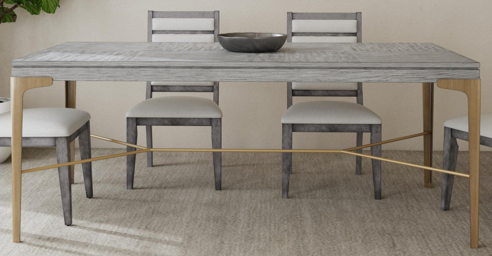 Nylah Dining Table - Platinum/Brushed Gold