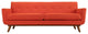 Modern Atomic Red Engage Upholstered Sofa