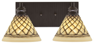 Edge 2-Light Bath Bar, Espresso Finish, 7" Chocolate Icing Glass