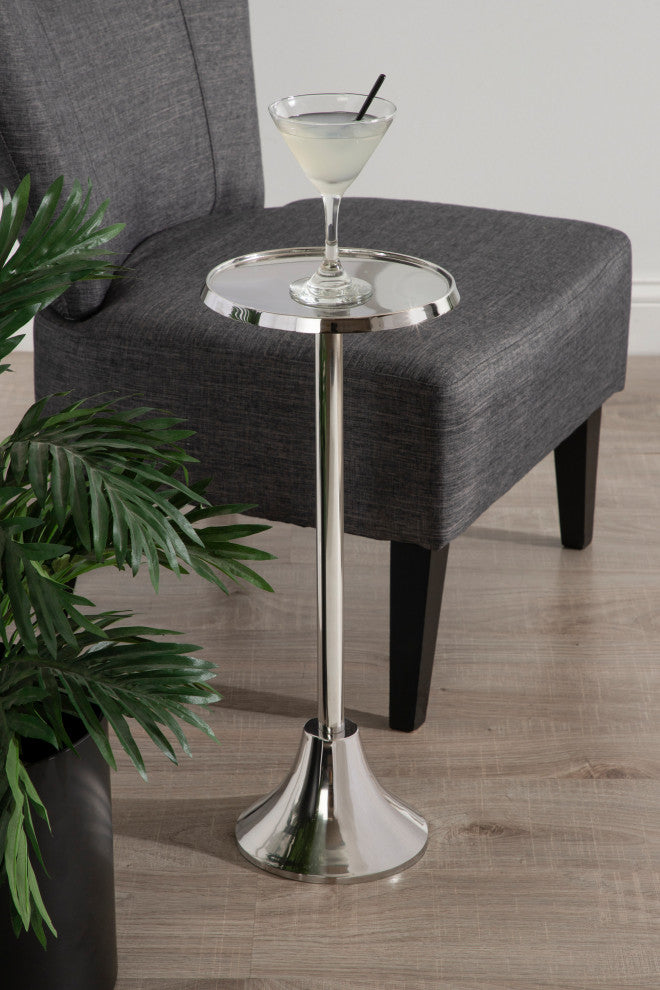 Sanzo Metal Side Table, Silver 9x9x23