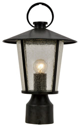 Crystorama AND-9207-SD-MK, 1-Light Outdoor Lantern Post, Matte Black