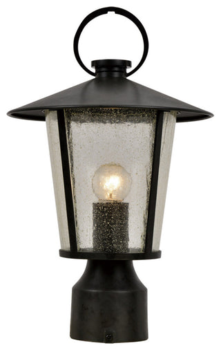 Crystorama AND-9207-SD-MK, 1-Light Outdoor Lantern Post, Matte Black