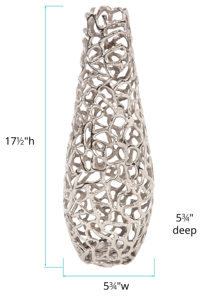 Silver Aluminum Branch Vase, Large