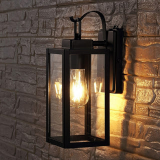 Safavieh Clemens Outdoor Wall Sconce Set of 2 Matte Black