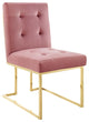 Privy Gold Stainless Steel Performance Velvet Dining Chair Gold Dusty Rose