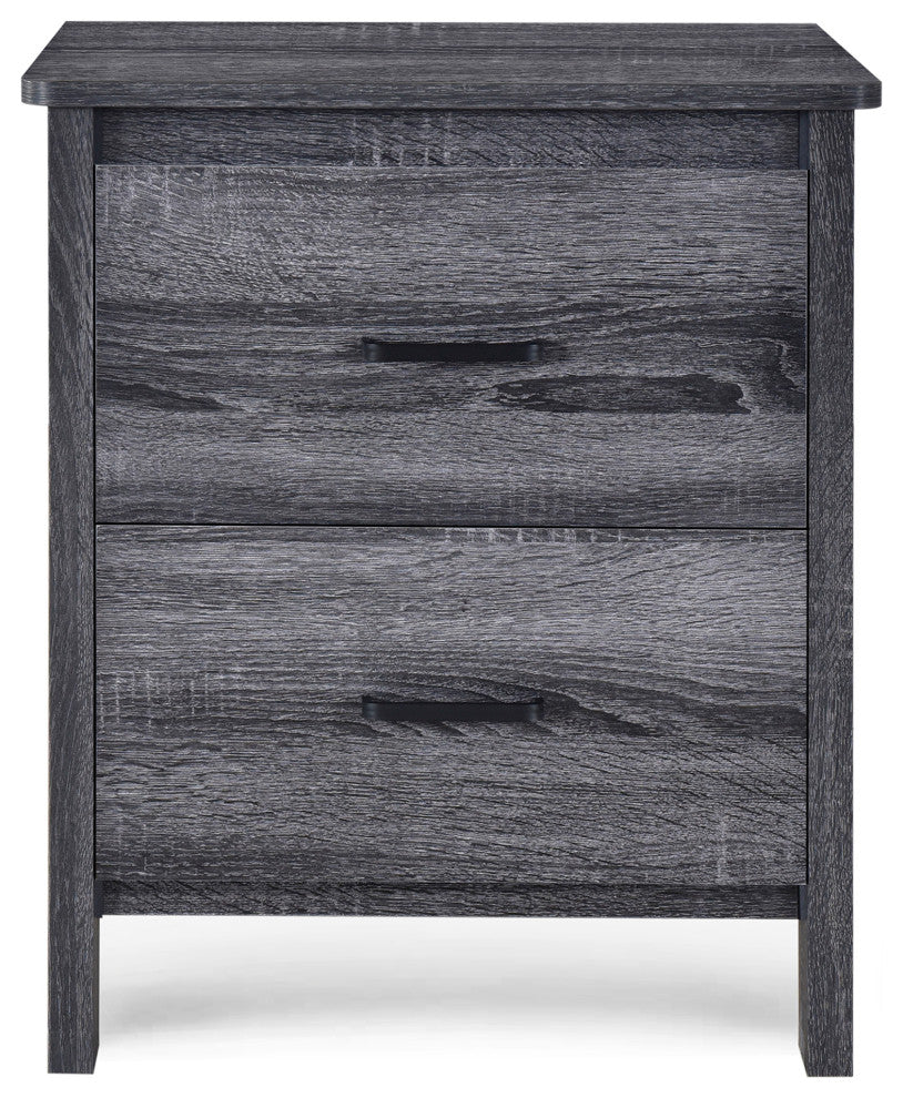 Titeca Contemporary 3 Piece Double Dresser and Nightstand Set, Sonoma Grey Oak