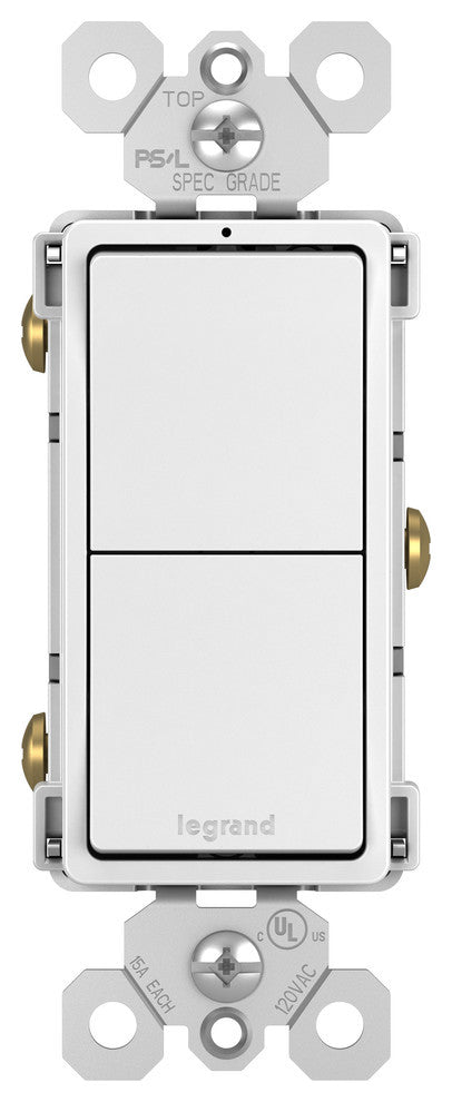 Two Single Pole Switches, White