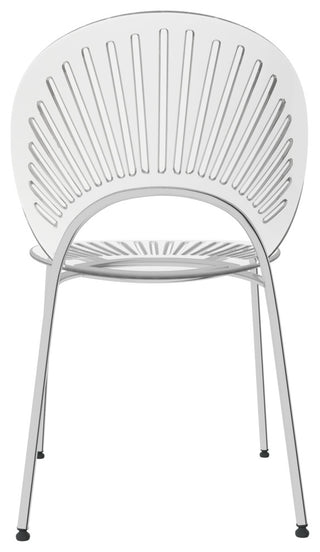 Opulent Plastic Dining Side Chair, Chrome Base Set of 4, Clear