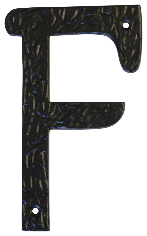 RCH Hardware Iron Vintage Classic House Letter, 6", Black, F